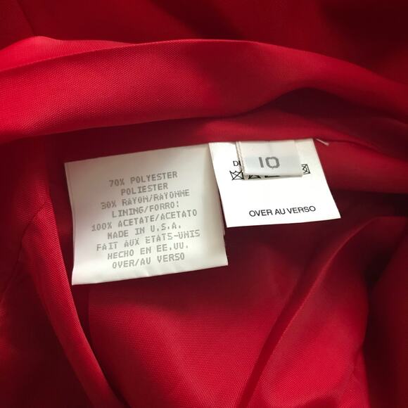 NEW Liz Claiborne Collection Vintage Red Smooth Sailing 3 Button Blazer 10 - Picture 8 of 9
